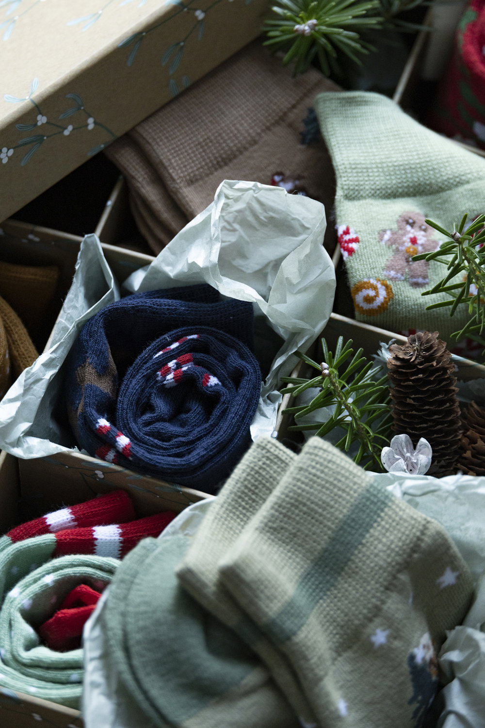 Det Gamle Apotek Socks ponožky 42-46 modré bavlněné