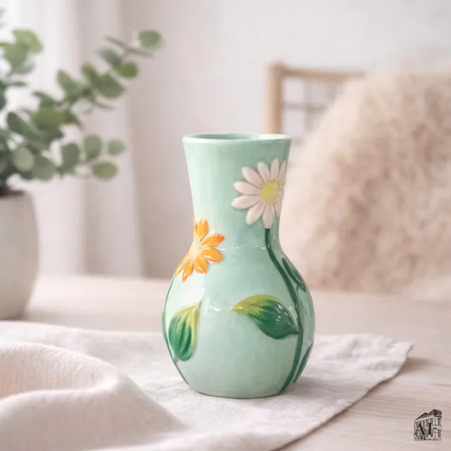 Det Gamle Apotek keramická váza zelená 14 cm