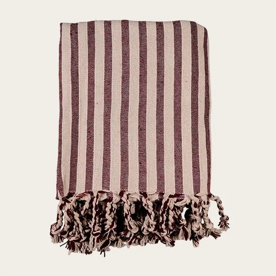 Det Gamle Apotek Blanket deka bavlněná bordó 130x180 cm
