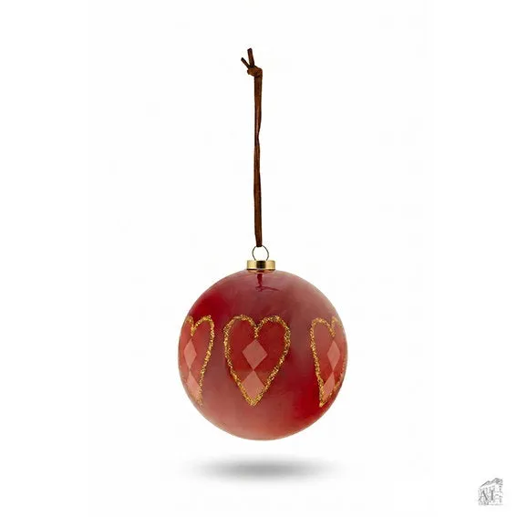 Det Gamle Apotek Christmas baňka červená 8 cm