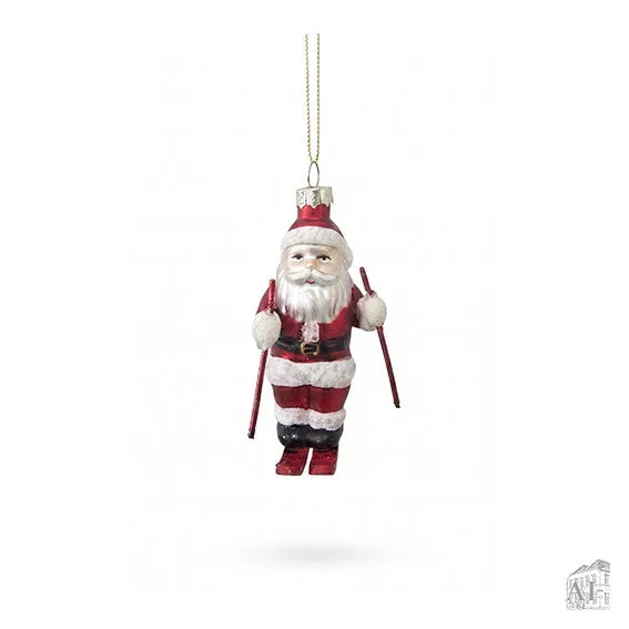 Det Gamle Apotek Santa Claus skleněná ozdoba 10 cm červená