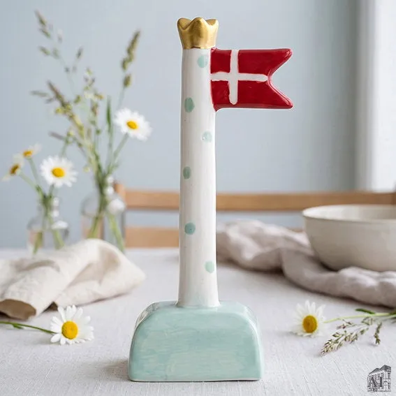Det Gamle Apotek keramická vlajka dolomit červená 12 cm