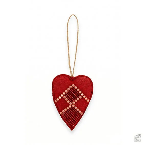 Det Gamle Apotek Heart for hanging ozdoba srdce červené 7 cm