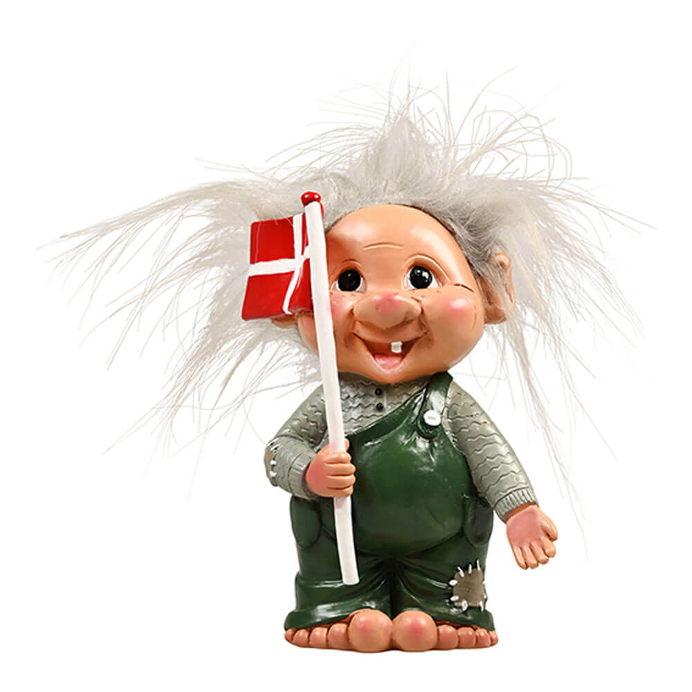 Det Gamle Apotek Asta+Gorm troll figurka s vlajkou zelená 15 cm