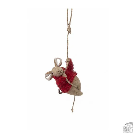 Det Gamle Apotek Mouse závěsná ozdoba červená 21 cm