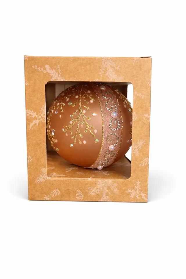 Vitbis růžová skleněná baňka 10 cm matná