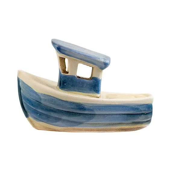 Det Gamle Apotek Boat loďka dekorace modrá kamenina