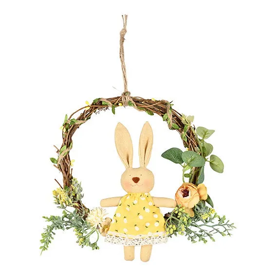 Det Gamle Apotek Wreath věnec žlutý 26 cm látka