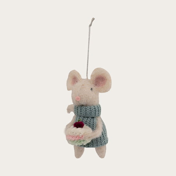Det Gamle Apotek Mouse textilní ozdoba myška modrá 6 cm