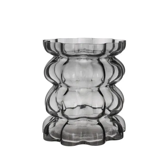 Det Gamle Apotek Vase skleněná váza 21 cm šedá