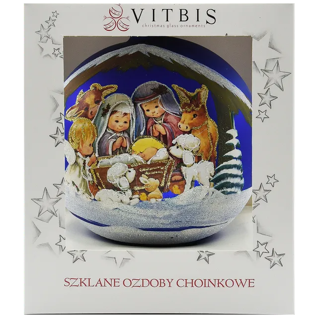 Vitbis Kobaltová šopka 15 cm vánoční baňka 1 ks