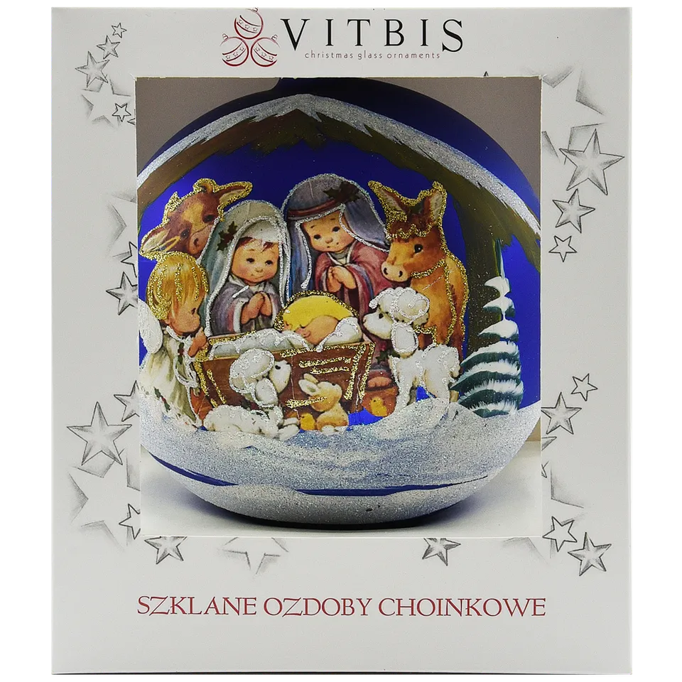 Vitbis Kobaltová šopka 15 cm vánoční baňka 1 ks