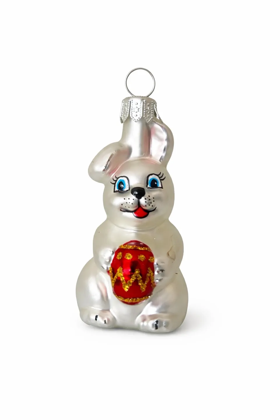Vitbis Zajíček s vajíčkem skleněná figurka 7 cm