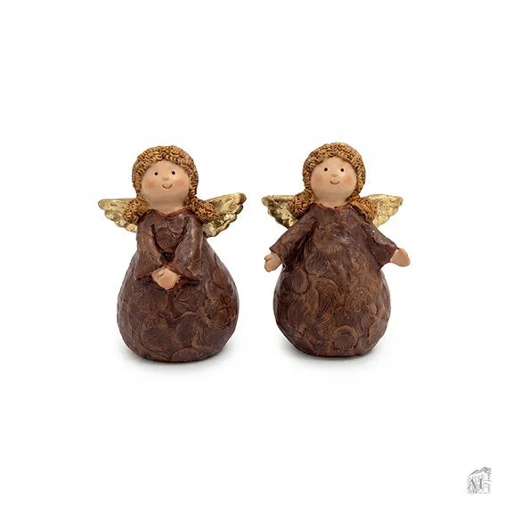 Det Gamle Apotek vánoční anděl hnědý 8 cm polyresin