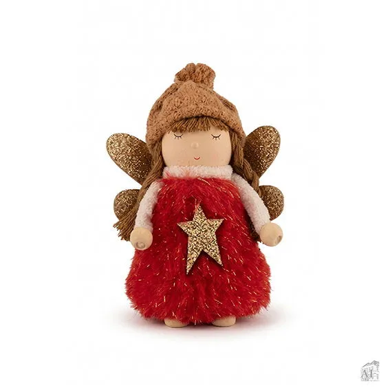 Det Gamle Apotek Angel vánoční figurka 11 cm červená