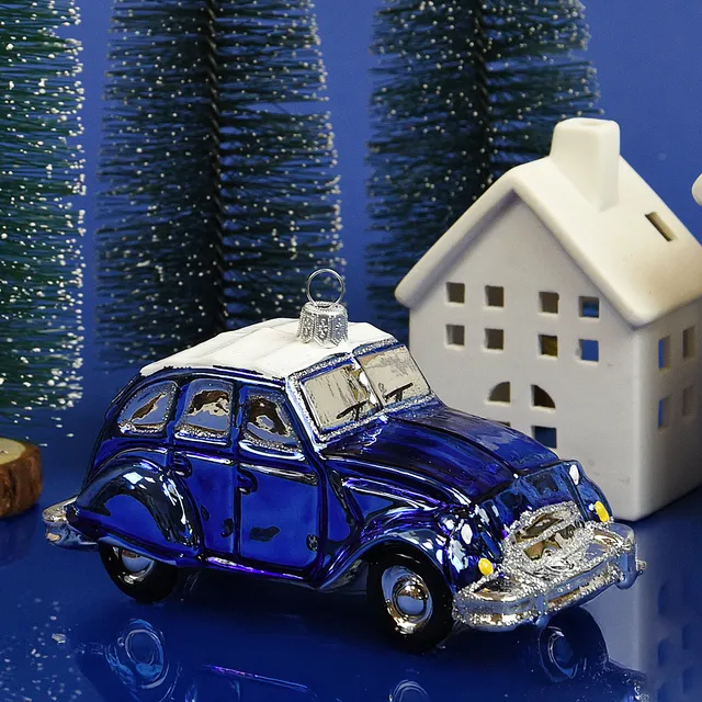 Vitbis Kultovní modrý Citroen skleněná baňka 14 cm