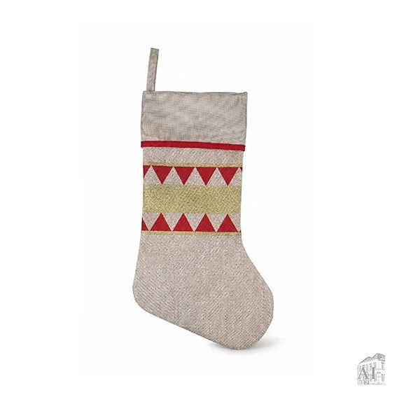 Det Gamle Apotek vánoční punčocha 44 cm červená polyester