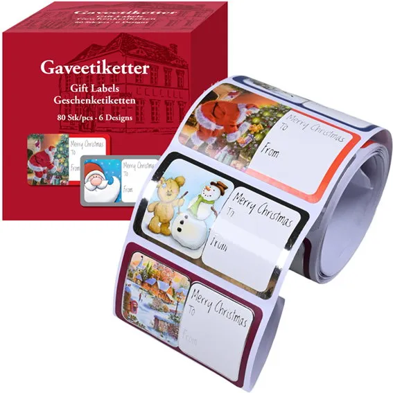 Det Gamle Apotek Gift Tags papírové visačky 3 cm samolepky