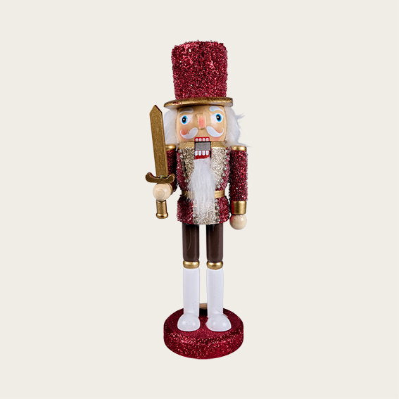 Det Gamle Apotek Nutcracker dřevěný louskáček 25 cm červený