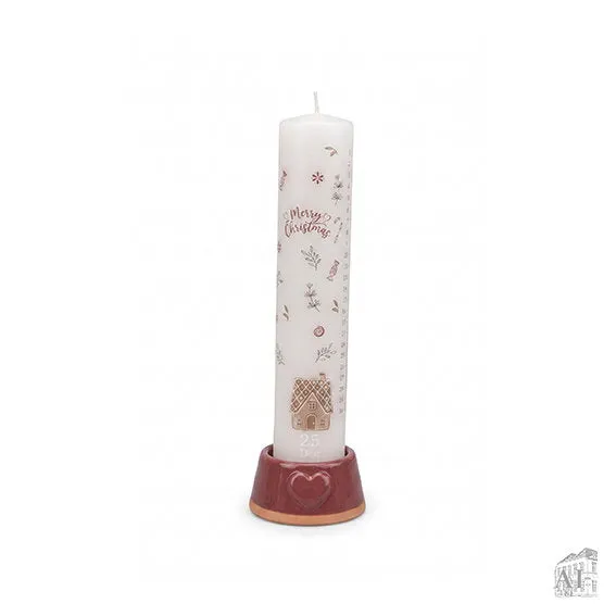 Det Gamle Apotek Candle Holder svícen červený keramika