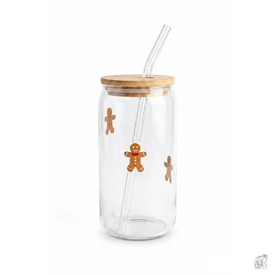 Det Gamle Apotek Glass with straw sklenice 500 ml transparentní