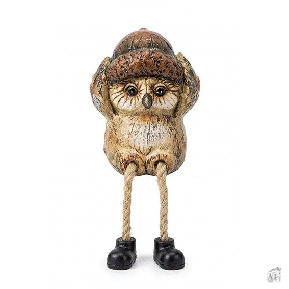 Det Gamle Apotek Owl sova figurka hnědá keramika 8 cm