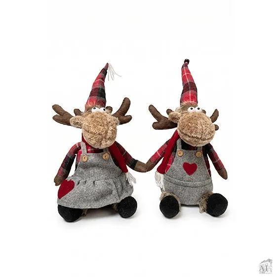 Det Gamle Apotek Reindeer figurka sob šedý 61 cm polyester
