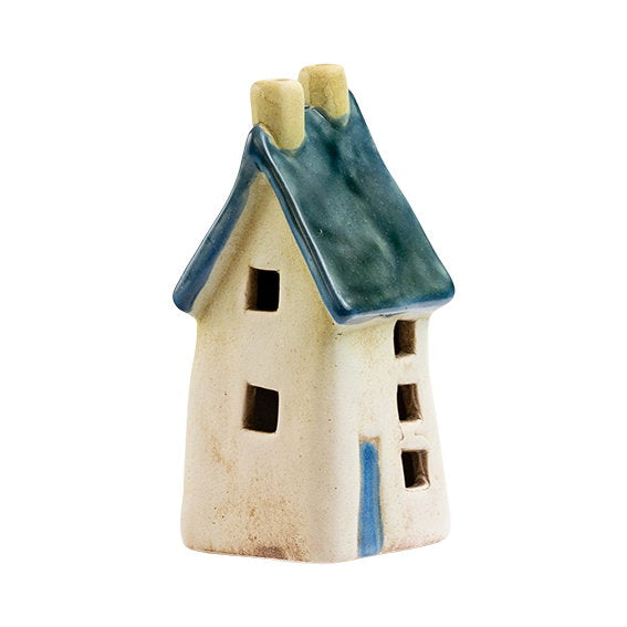 Det Gamle Apotek House domeček modrý kamenina 11 cm