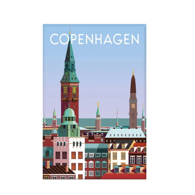 Det Gamle Apotek København magnet modrý 8 cm kov