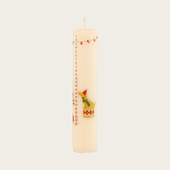 Det Gamle Apotek Calendar Candle svíčka 25 cm bílá