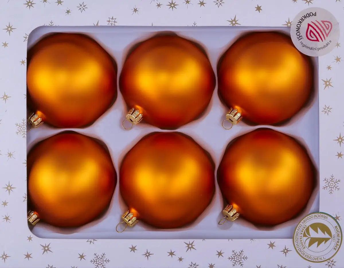 Vánoční ozdoby 11240000 skleněná koule cognac mat 80 mm