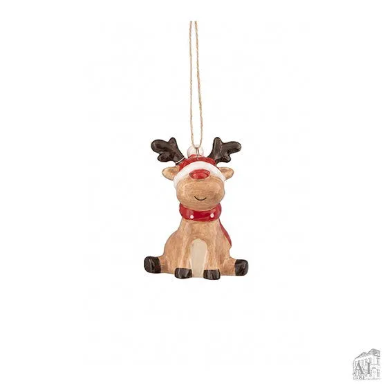 Det Gamle Apotek Reindeer závěsná ozdoba sob hnědá dolomit