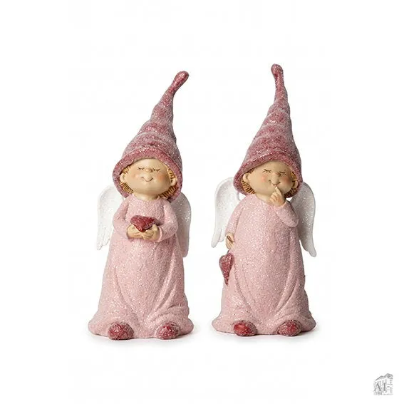 Det Gamle Apotek anděl růžový 18 cm polyresin