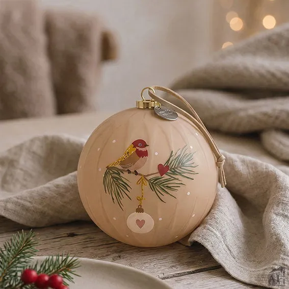 Det Gamle Apotek Christmas bauble baňka béžová matná 8 cm