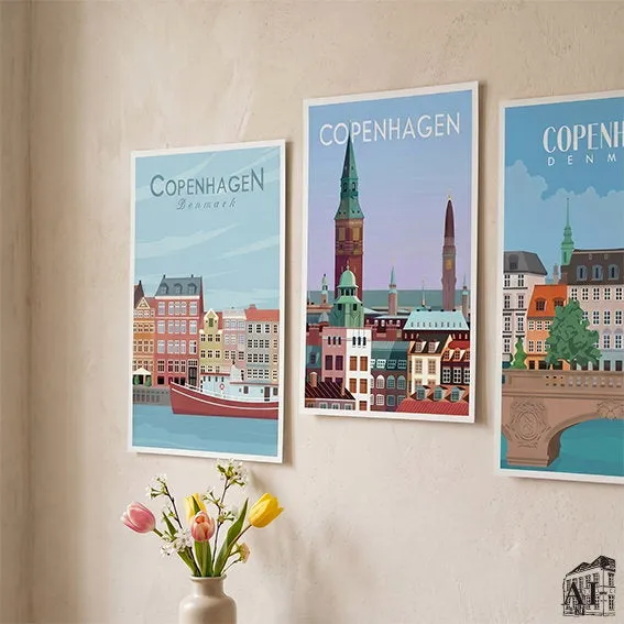Det Gamle Apotek Poster A4 plakát Kodaň papírový