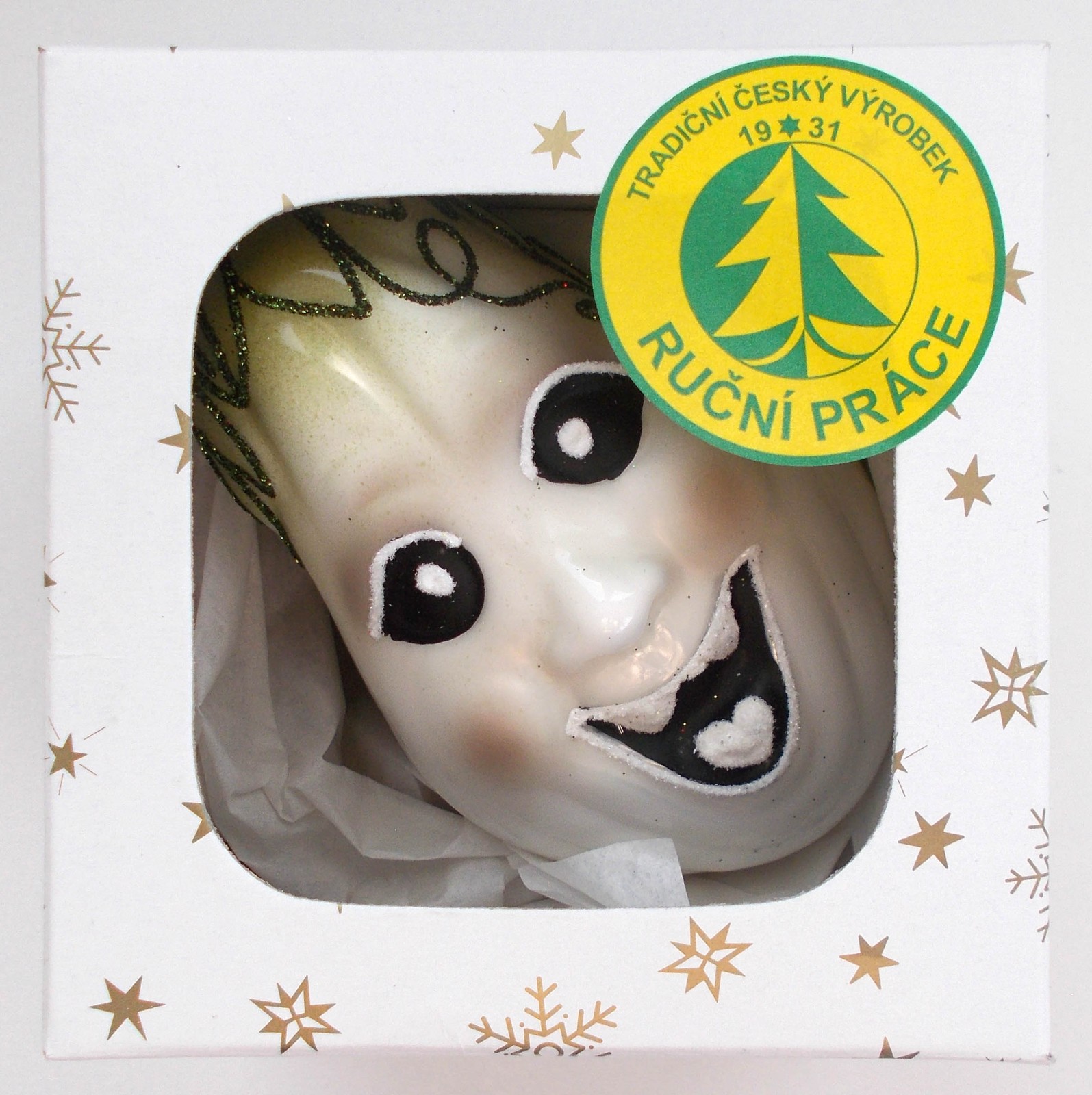 Vánoční ozdoby bílá porcelánová ozdoba Halloween forma