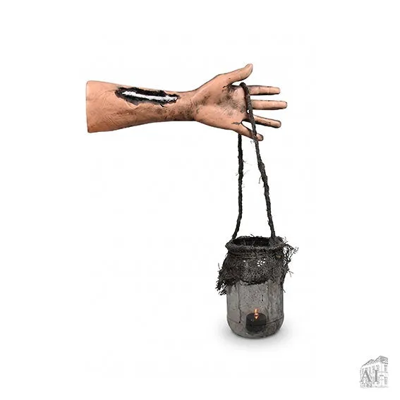 Det Gamle Apotek Arm with lantern dekorace šedá