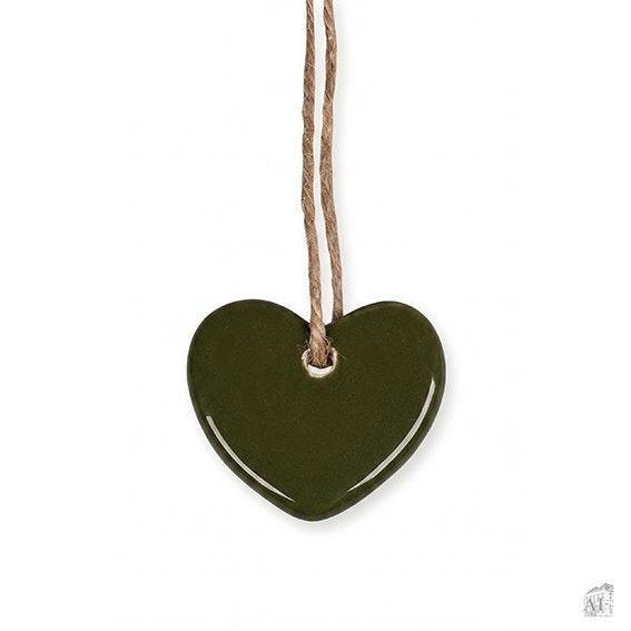 Det Gamle Apotek Heart srdce závěsné keramika 4 cm