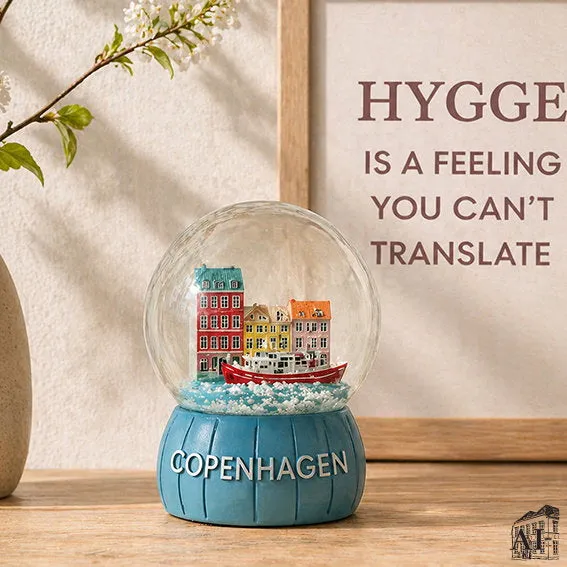Det Gamle Apotek Snow globe sněžítko 12 cm modré Kodaň