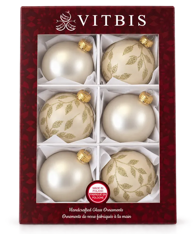 Vitbis Sv deleteční elegance baňky zlaté lístky 8 cm 6 ks