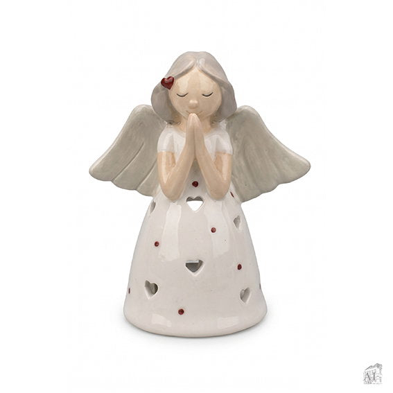 Det Gamle Apotek Angel keramický anděl bílý 12 cm