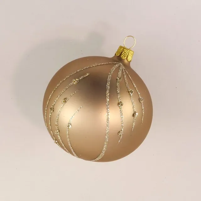 Vánoční ozdoby koule latte dekorovaná skleněná baňka