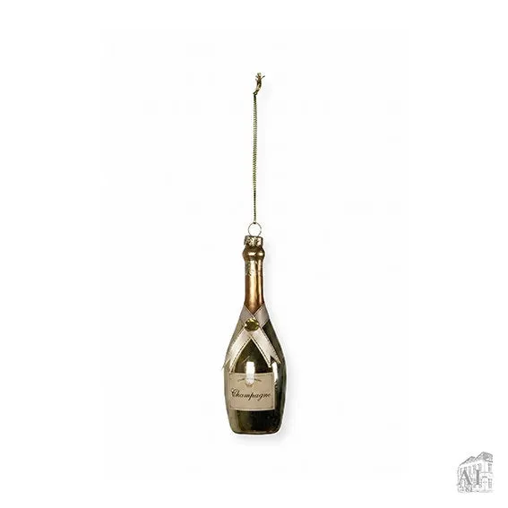 Det Gamle Apotek Champagne skleněná ozdoba láhev 14 cm