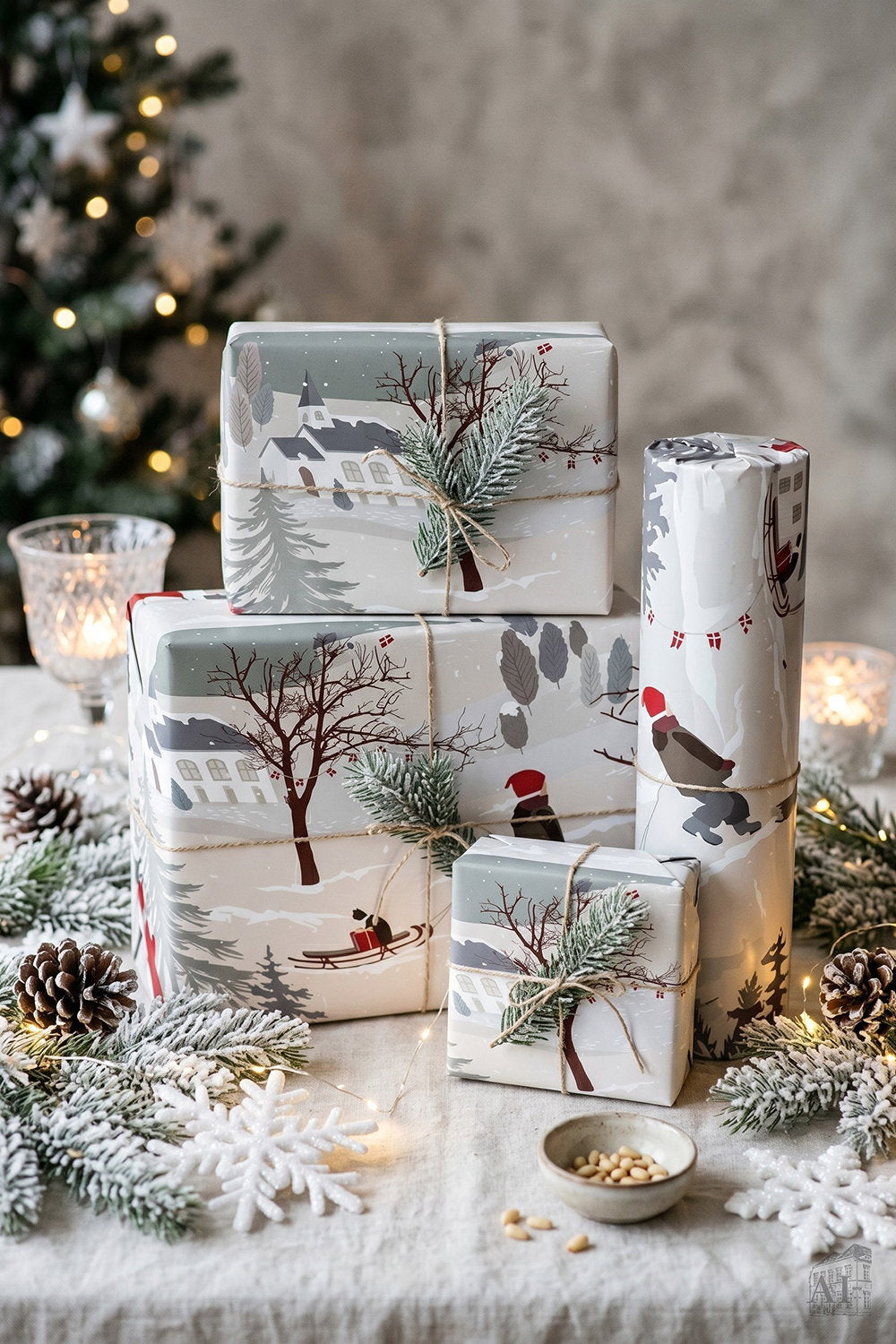 Det Gamle Apotek Giftpaper papír krémový 5 m