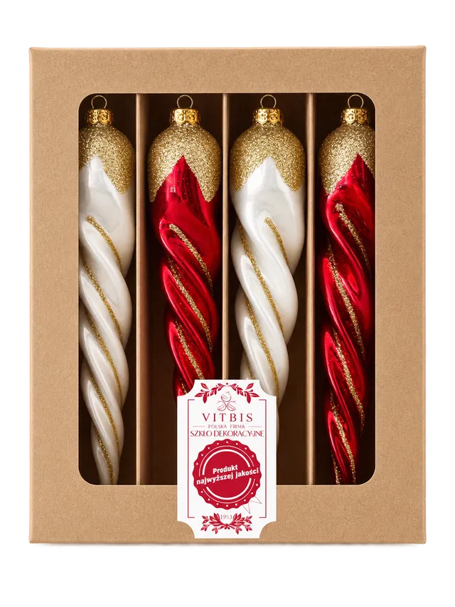 Vitbis Kroucené rampouchy skleněné ozdoby 16 cm 4 ks