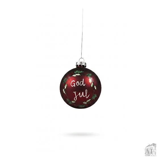 Det Gamle Apotek Red ball God Jul baňka červená 8 cm