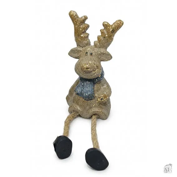 Det Gamle Apotek Reindeer sob keramický 10 cm zlatý