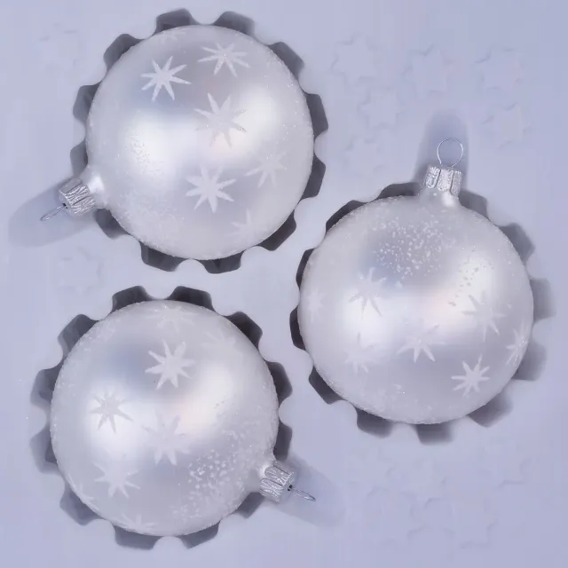 Vánoční ozdoby 11249B80/8 vánoční koule bílá mat 80 mm