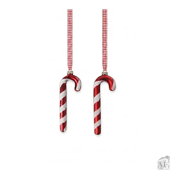 Det Gamle Apotek Candy Cane skleněná ozdoba červená 11 cm