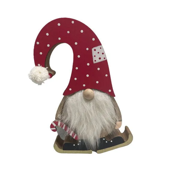 Det Gamle Apotek Santa with candy cane figurka dřevo 16 cm
